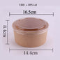 (READY STOCK)Disposable Kraft Paper Bowls Fruit Salad Ice Cream Food Packaging Container Take Away With Lid 50PCS