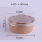 (READY STOCK)Disposable Kraft Paper Bowls Fruit Salad Ice Cream Food Packaging Container Take Away With Lid 50PCS