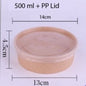 (READY STOCK)Disposable Kraft Paper Bowls Fruit Salad Ice Cream Food Packaging Container Take Away With Lid 50PCS