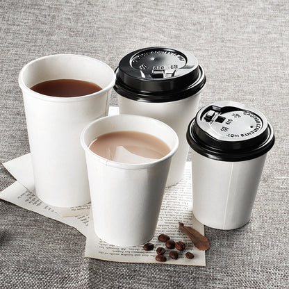 (Ready Stock)Coffee Tea Paper Cup High End Double Wall Heat Insulation Disposable  With Lid 9oz(±50pcs/bag))