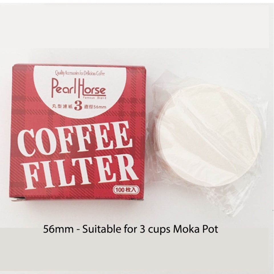 (READY STOCK)Coffee Espresso Moka Pot Filter Round Paper Size 56mm 60mm 68mm(100pcs/box)