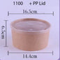 (READY STOCK)Disposable Kraft Paper Bowls Fruit Salad Ice Cream Food Packaging Container Take Away With Lid 50PCS