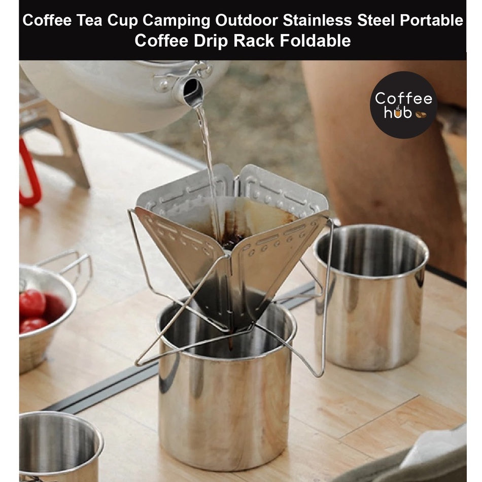 (READY STOCK)Camping Cup Coffee Tea Drink Stainless Steel Mug Outdoor Adventure Portable Foldable Carabiner