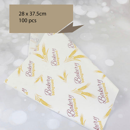 (READY STOCK)Kraft Paper Sandwich Paper Wrap Disposable Food Packing Triangle Shape Oil- Proof Doughnut Baking 50 Pcs