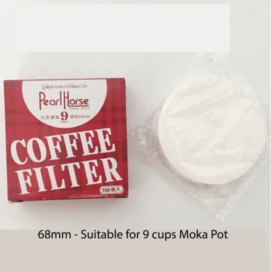 (READY STOCK)Coffee Espresso Moka Pot Filter Round Paper Size 56mm 60mm 68mm(100pcs/box)