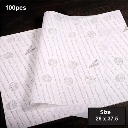 (READY STOCK)Kraft Paper Sandwich Paper Wrap Disposable Food Packing Triangle Shape Oil- Proof Doughnut Baking 50 Pcs