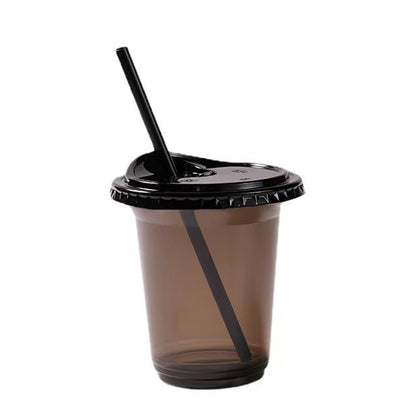 (Ready Stock)Disposable PET Black Coffee Take Away Cup Bubble Tea 50 Pcs 12oz/16oz Capacity U Shape