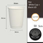 (Ready Stock)Coffee Tea Paper Cup High End Double Wall Heat Insulation Disposable  With Lid 9oz(±50pcs/bag))