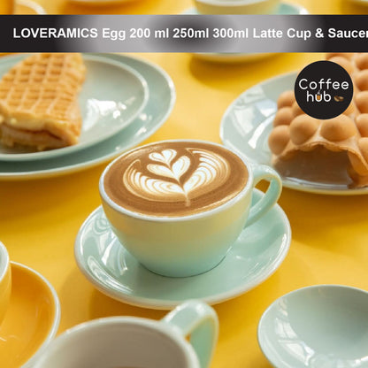 (Ready Stock)100% Genuine Coffee Espresso LOVERAMICS Egg 200 ml 250ml 300ml Latte Cup & Saucer Set