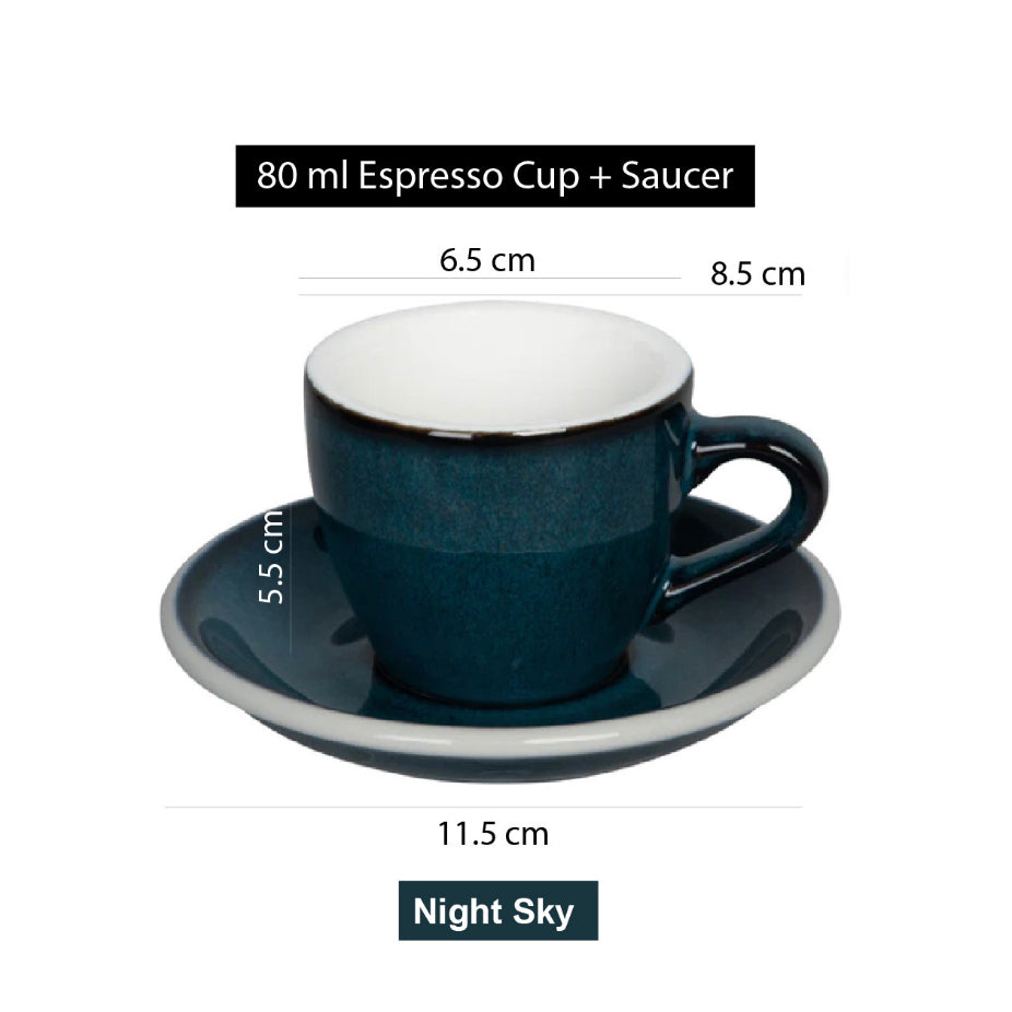 (Ready Stock)100% Genuine Coffee Espresso LOVERAMICS Egg Set of 1 80ml Latte Cup & Saucer Set