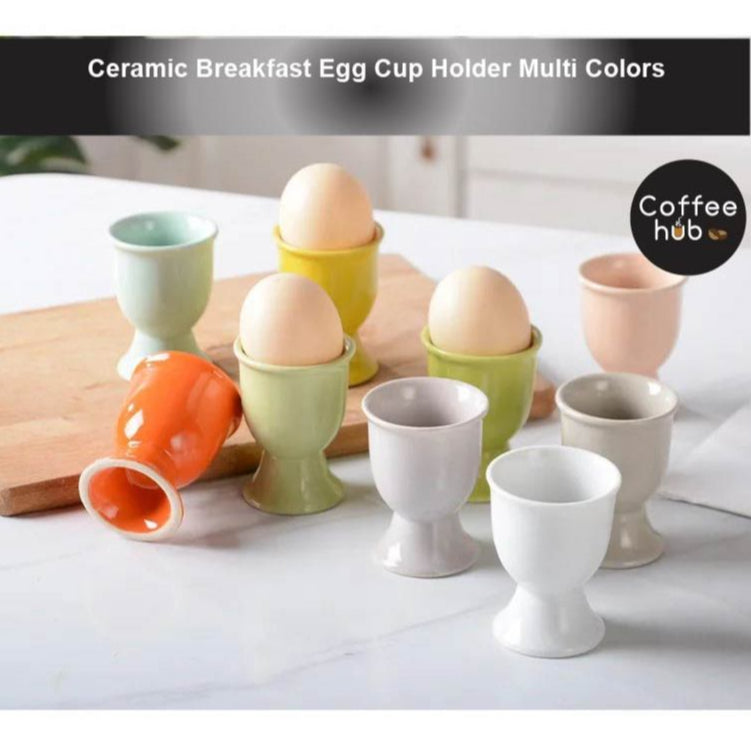 (Ready Stock)Color Glazed Ceramic Egg Cup Egg Holder Shot Glass Breakfast Cup Kitchen