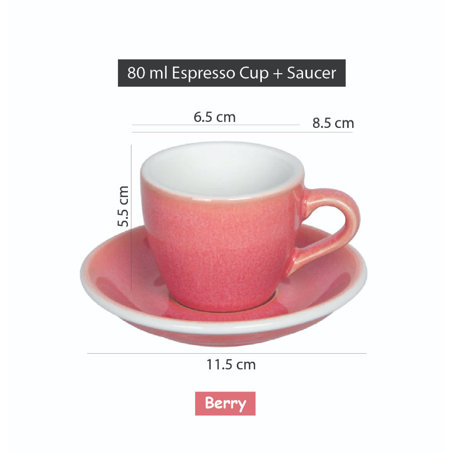 (Ready Stock)100% Genuine Coffee Espresso LOVERAMICS Egg Set of 1 80ml Latte Cup & Saucer Set