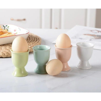 (Ready Stock)Color Glazed Ceramic Egg Cup Egg Holder Shot Glass Breakfast Cup Kitchen