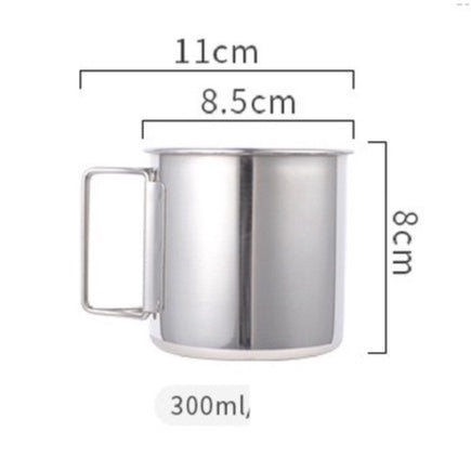 (READY STOCK)Camping Cup Coffee Tea Drink Stainless Steel Mug Outdoor Adventure Portable Foldable Carabiner