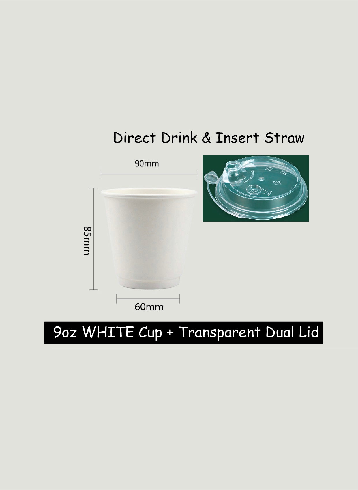 (Ready Stock)Coffee Tea Paper Cup High End Double Wall Heat Insulation Disposable  With Lid 9oz(±50pcs/bag))