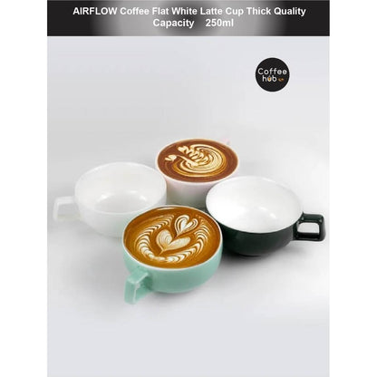 (Ready Stock)AIRFLOW Fat Wide Mouth Thick Latte Cup Professional Coffee Cup 240ml