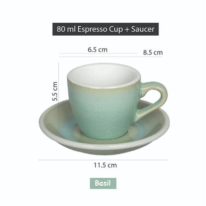 (Ready Stock)100% Genuine Coffee Espresso LOVERAMICS Egg Set of 1 80ml Latte Cup & Saucer Set