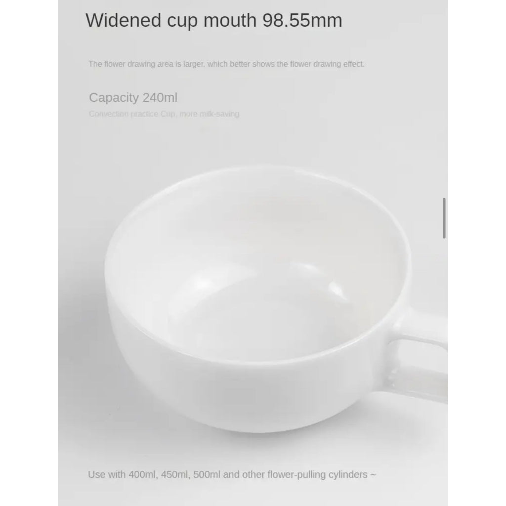 (Ready Stock)AIRFLOW Fat Wide Mouth Thick Latte Cup Professional Coffee Cup 240ml