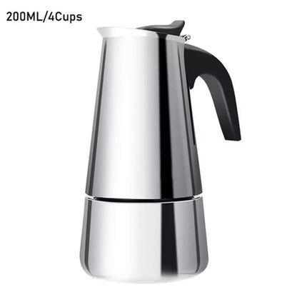 (Ready Stock)Espresso Coffee Moka Pots Coffee Maker Stainless Steel Stovetop 4Cups 6Cups 9Cups