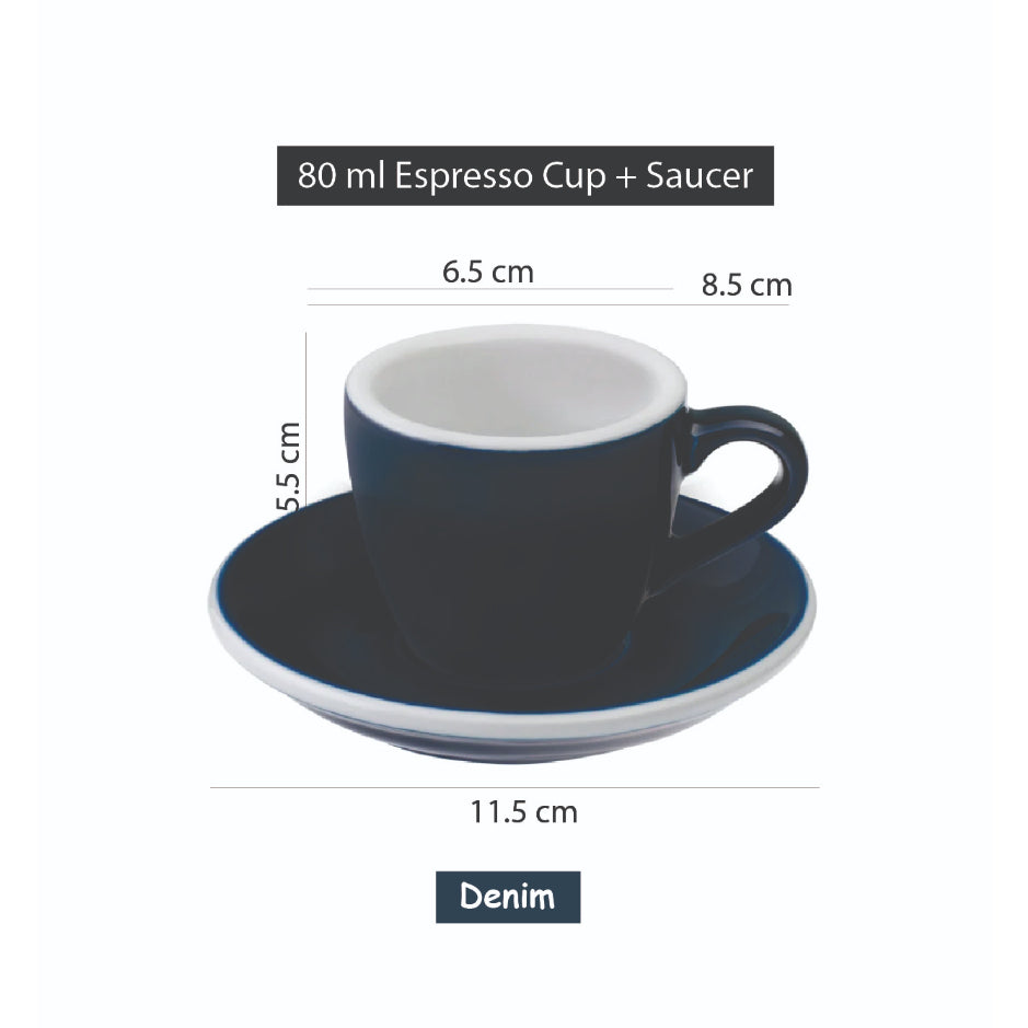 (Ready Stock)100% Genuine Coffee Espresso LOVERAMICS Egg Set of 1 80ml Latte Cup & Saucer Set