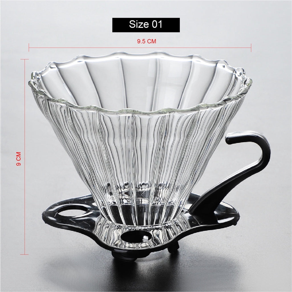 (Ready Stock ) Coffee Filter V60 Dripper V60 Glass Size 01 02