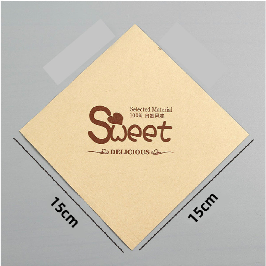 (READY STOCK)Kraft Paper Sandwich Paper Wrap Disposable Food Packing Triangle Shape Oil- Proof Doughnut Baking 50 Pcs