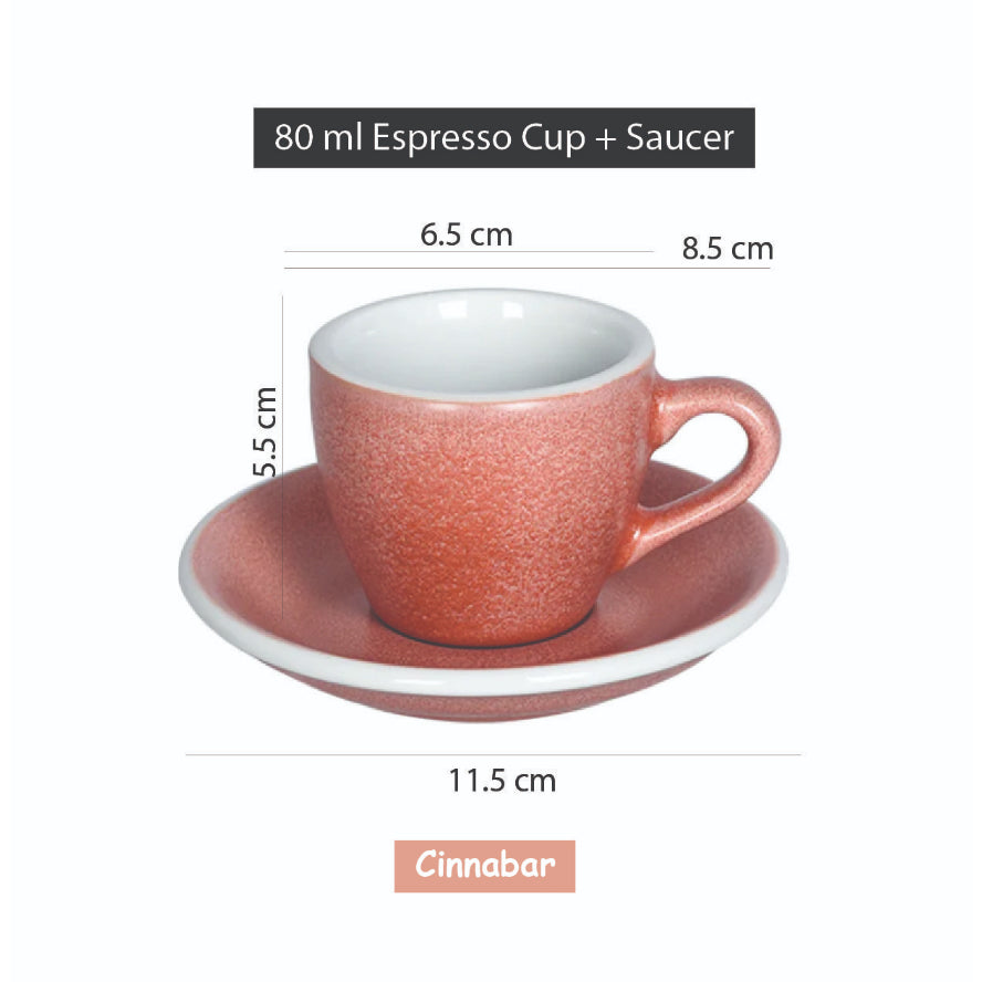 (Ready Stock)100% Genuine Coffee Espresso LOVERAMICS Egg Set of 1 80ml Latte Cup & Saucer Set