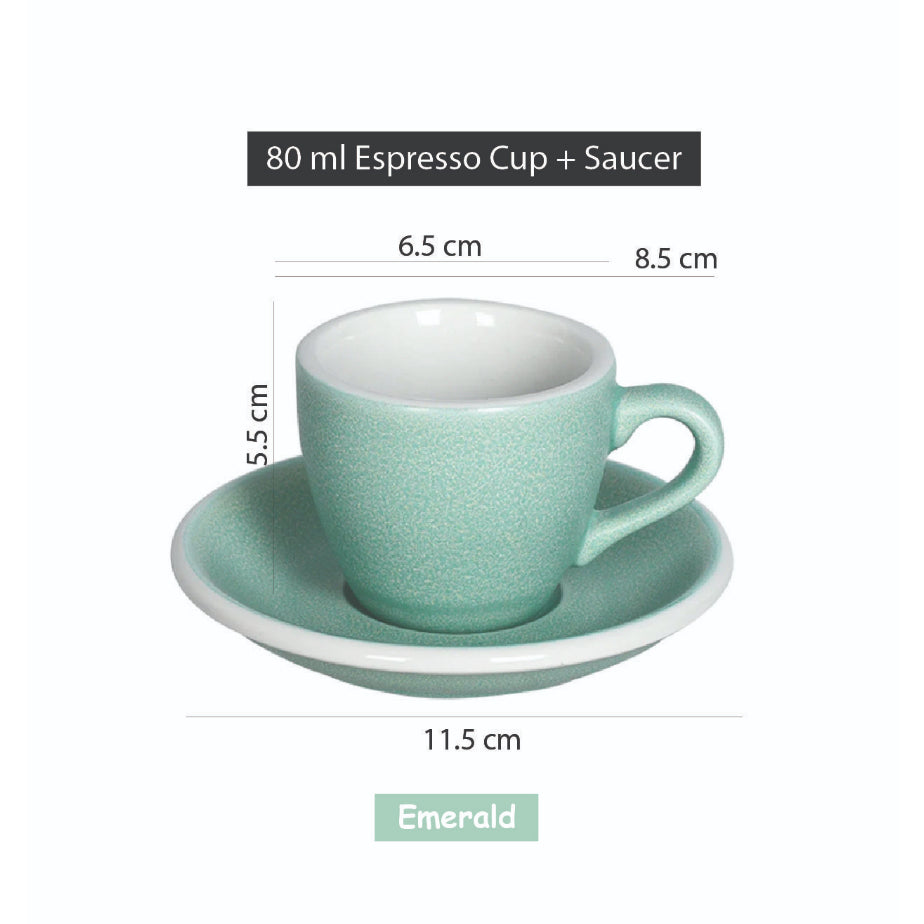 (Ready Stock)100% Genuine Coffee Espresso LOVERAMICS Egg Set of 1 80ml Latte Cup & Saucer Set