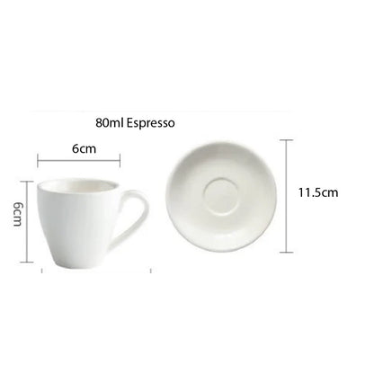 (READY STOCK)Coffee Espresso Cup Set Porcelain Cup and Saucers Drinkware 80ml 170ml