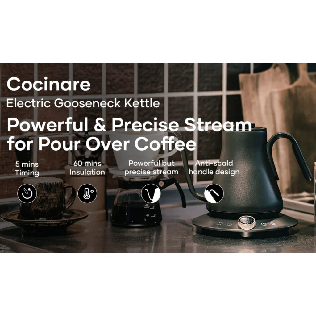 (Ready Stock)Cocinare FLOW Gooseneck Kettle Pour Over 0.9L Premium Precision