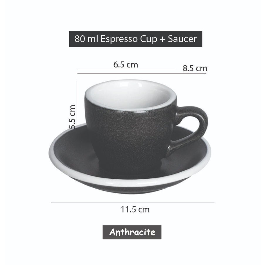 (Ready Stock)100% Genuine Coffee Espresso LOVERAMICS Egg Set of 1 80ml Latte Cup & Saucer Set