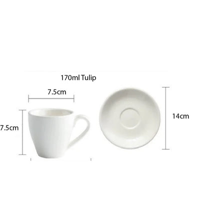 (READY STOCK)Coffee Espresso Cup Set Porcelain Cup and Saucers Drinkware 80ml 170ml