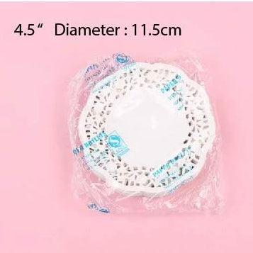 (Ready Stock)Lace Doilies Paper Decorative Round Placement Liners for Cake Desserts Baked Display 50pcs