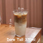 (READY STOCK)Coffee Latte Juice Drink Café IN Style Clear Tempered Tall Glass Cup Retro Thicken 350ml 550ml