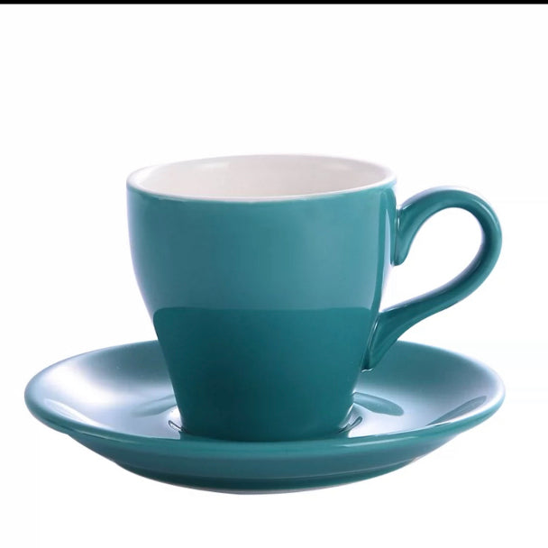 (READY STOCK)Coffee Espresso Cup Set Porcelain Cup and Saucers Drinkware 80ml 170ml