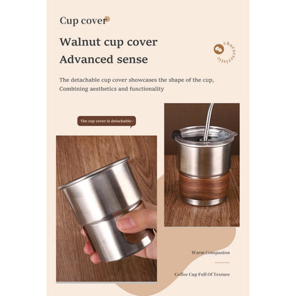 (Ready Stock)Stainless Steel Coffee Cup With Lid Tumbler Travel Ice Coffee Mug For Outdoor Camping Mug 280ml