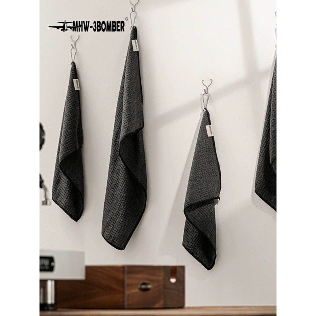 (Ready Stock)MHW-3BOMBER Portable Coffee Bar Cleaning Towel With Hanging Ring Absorbent Towel Kitchen