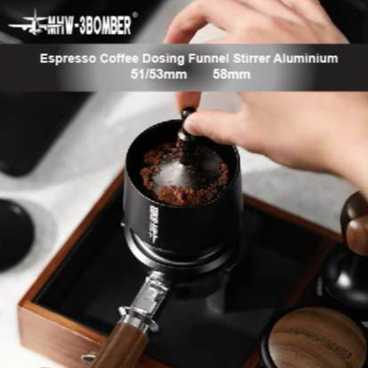 ( Ready Stock ) MHW-3BOMBER Espresso Dosing Cup With Stirrer Aluminium Alloy Coffee Dosing Funnel Portafilter