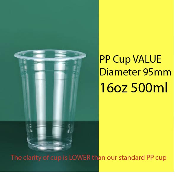 (Ready Stock)Coffee Latte Tea Thick Quality PP Cup Bubble Milk Disposable Take Away With Flat Dome Lid 12oz 16oz 20oz