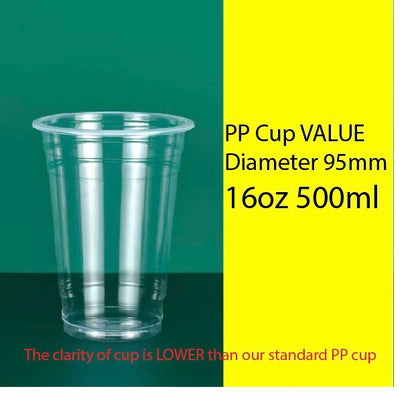 (Ready Stock)Coffee Latte Tea Thick Quality PP Cup Bubble Milk Disposable Take Away With Flat Dome Lid 12oz 16oz 20oz