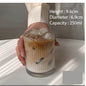 (READY STOCK)Coffee Latte Juice Drink Café IN Style Clear Tempered Tall Glass Cup Retro Thicken 350ml 550ml