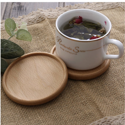 (READY STOCK) Coffee Cup Wood Coaster Square Round Resistant Heat Drink Mat Cup Pad Non Slip 8.8cm