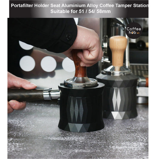 (Ready Stock)Portafilter Holder Seat Anodized Aluminium Alloy Coffee Handle Tamper Station Fit 51/54/58mm