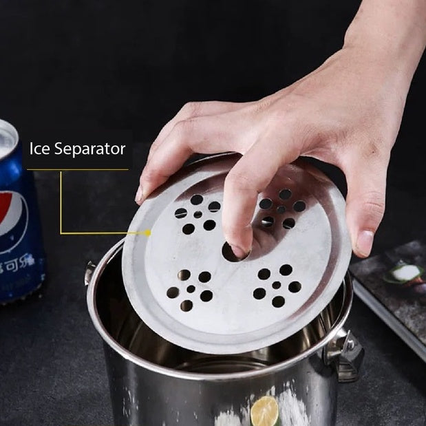 (READY STOCK)Ice Bucket Ice Cube Barrel Beer Champagne Wine Chiller Bottle Cooler Stainless Steel Steel 1L/3L Capacity