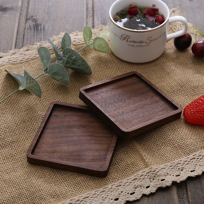 (READY STOCK) Coffee Cup Wood Coaster Square Round Resistant Heat Drink Mat Cup Pad Non Slip 8.8cm