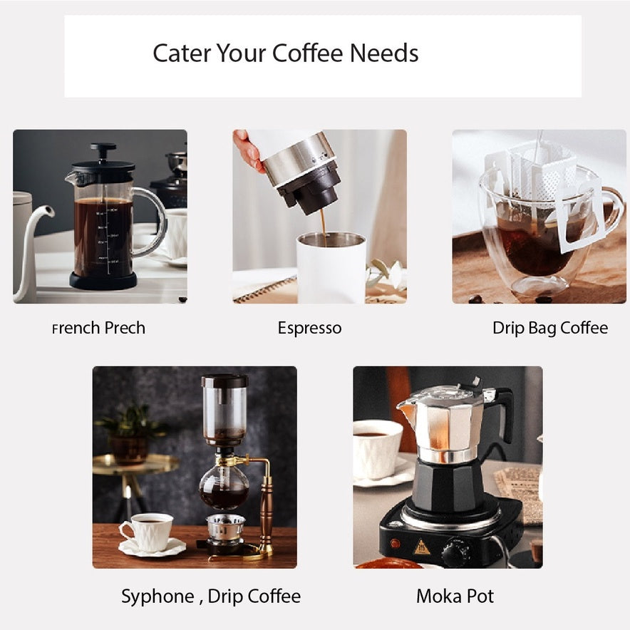 (Ready Stock)Coffee Portable Electric Coffee Grinder Automatic Type C USB Rechargeable CNC Burr Grind