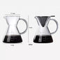 (Ready Stock)Coffee Espresso Hand Brew Drip Filter V60 Glass Pot With Reusable Stainless Steel Filter 400ml 500ml