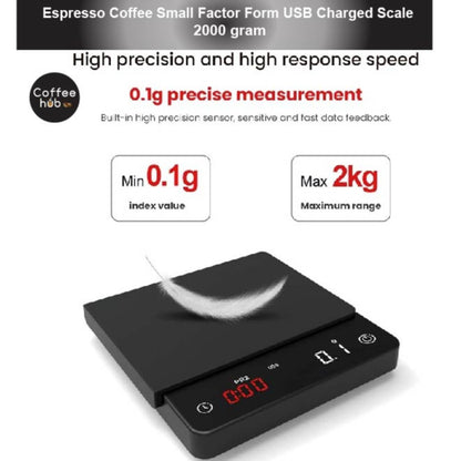 (Ready Stock)Espresso Coffee Digital Precision Smart Scale Food Scale With Timer Function LED Display Screen 2kg/0.1gram