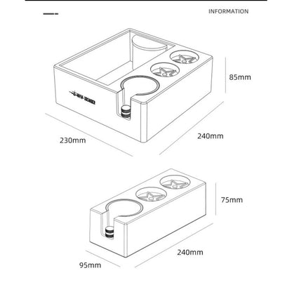 (Ready Stock)MHW-3BOMBER ABS 51/53/58mm Coffee Tamper Holder Knock Box Tamper Stand Barista Tools