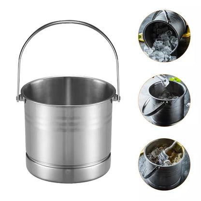 (READY STOCK)Ice Bucket Ice Cube Barrel Beer Champagne Wine Chiller Bottle Cooler Stainless Steel Steel 1L/3L Capacity